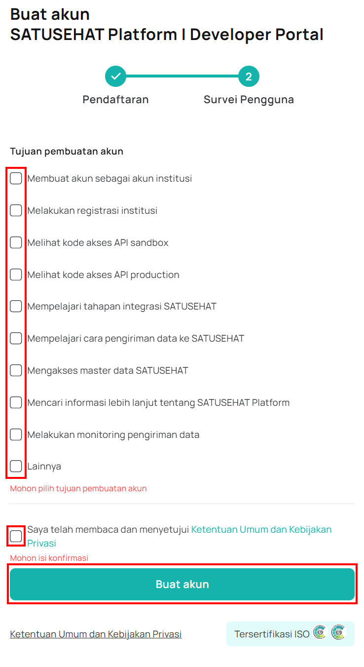 Buat Akun 2-Survei Pengguna